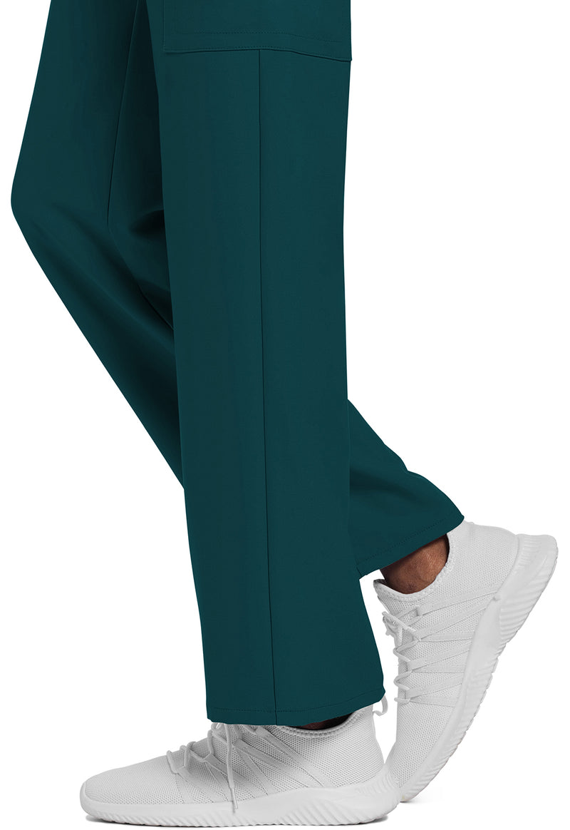 Caribbean Blue - Unisex Mid Rise Drawstring Straight Scrub Pants – Regular (View 4)