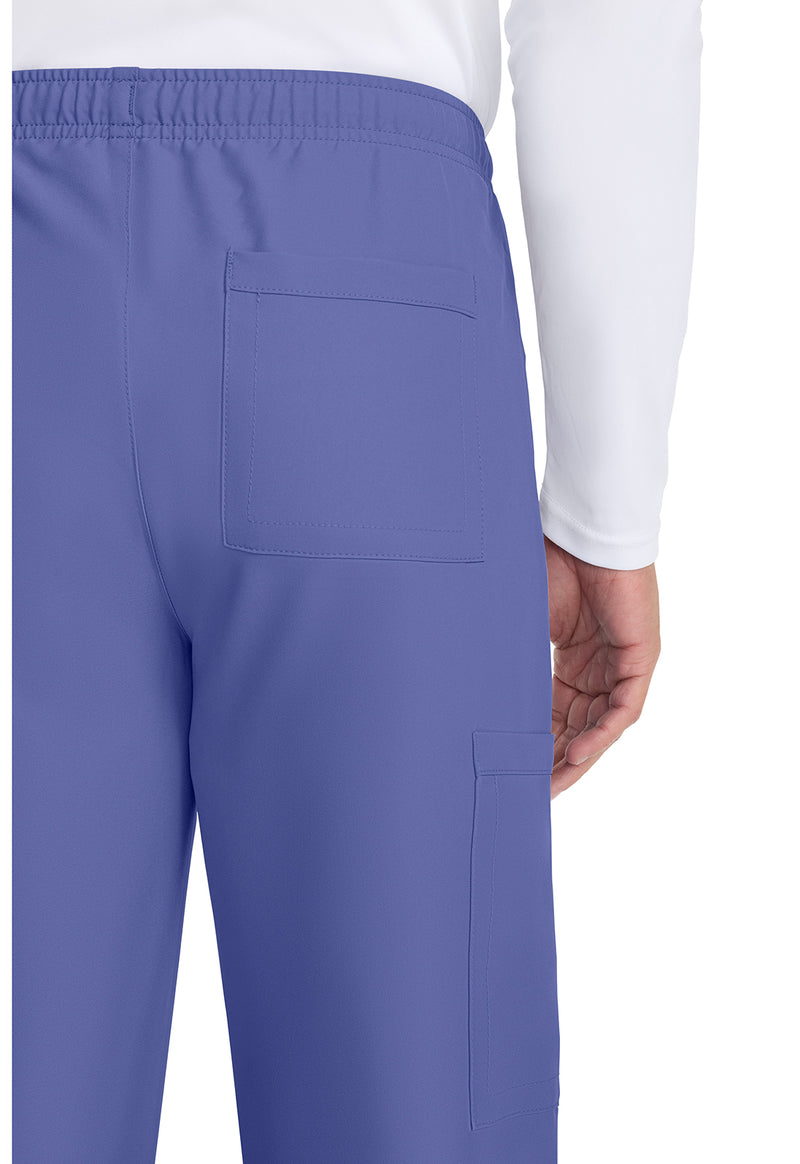 Ciel Blue - Unisex Mid Rise Drawstring Straight Scrub Pants – Regular (View 3)