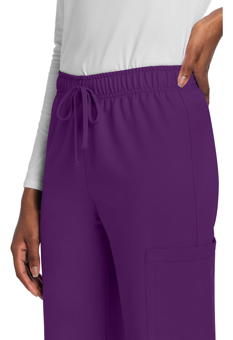 Eggplant - Unisex Mid Rise Drawstring Straight Scrub Pants – Regular (View 2)