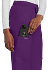 Eggplant - Unisex Mid Rise Drawstring Straight Scrub Pants – Regular (View 3)