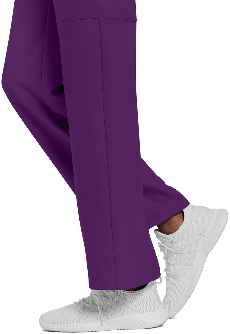 Eggplant - Unisex Mid Rise Drawstring Straight Scrub Pants – Regular (View 4)