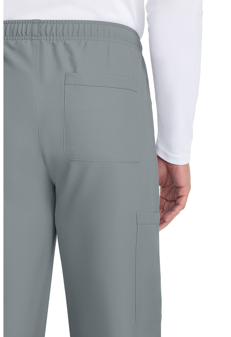 Grey - Unisex Mid Rise Drawstring Straight Scrub Pants – Regular (View 3)