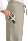 khaki - Unisex Mid Rise Drawstring Straight Pant (View 2)