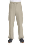 Khaki - Unisex Mid Rise Drawstring Straight Scrub Pants