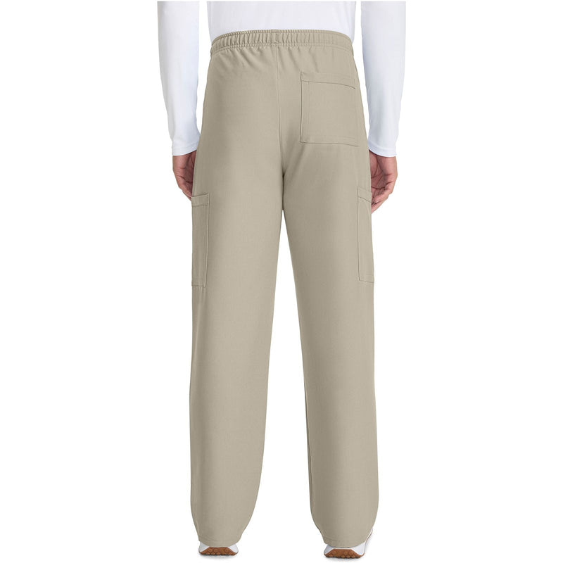 khaki - Unisex Mid Rise Drawstring Straight Pant