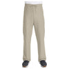 khaki - Unisex Mid Rise Drawstring Straight Pant