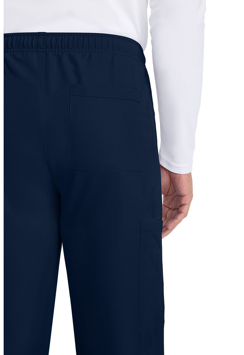 navy - Unisex Mid Rise Drawstring Straight Pant (View 2)