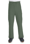 Olive - Unisex Mid Rise Drawstring Straight Scrub Pants