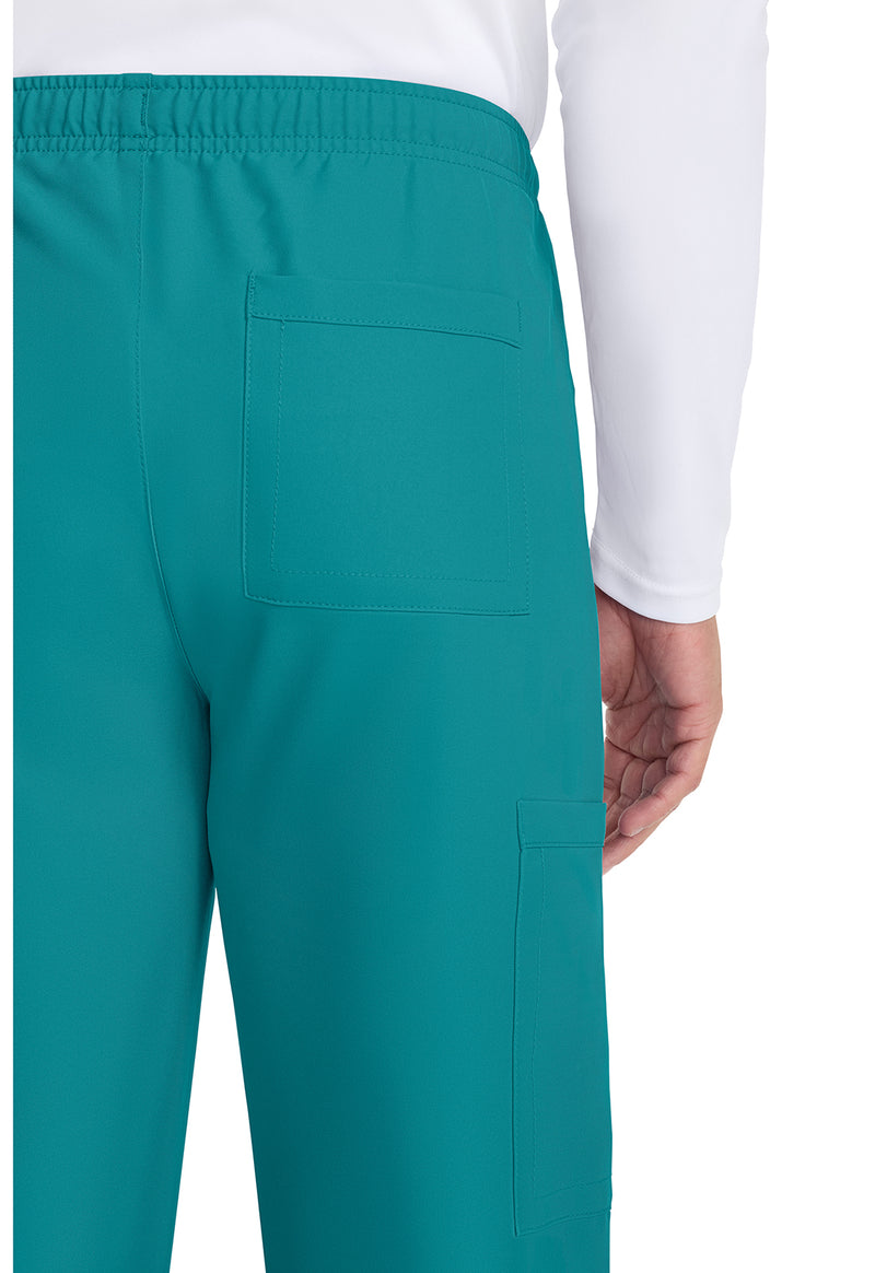 teal blue - Unisex Mid Rise Drawstring Straight Pant (View 3)