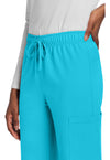 Turquoise - Unisex Mid Rise Drawstring Straight Scrub Pants – Regular (View 2)