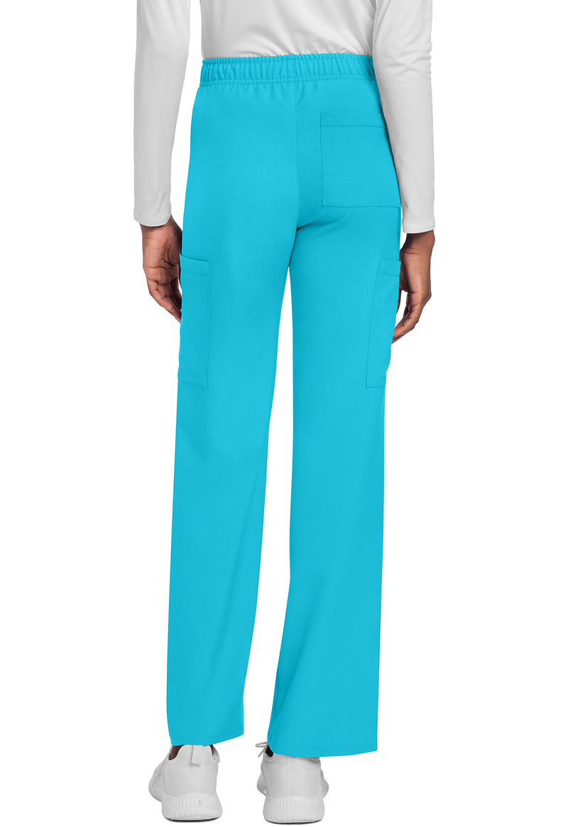 Turquoise - Cherokee WW Originals Ultra Unisex Scrub Pants - Back View