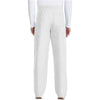 white - Unisex Mid Rise Drawstring Straight Pant