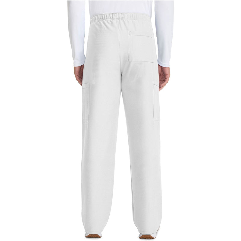 white - Unisex Mid Rise Drawstring Straight Pant
