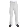 white - Unisex Mid Rise Drawstring Straight Pant