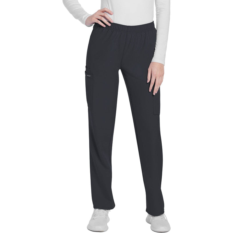pewter - Mid Rise Pull-on Slim Leg Cargo Pant