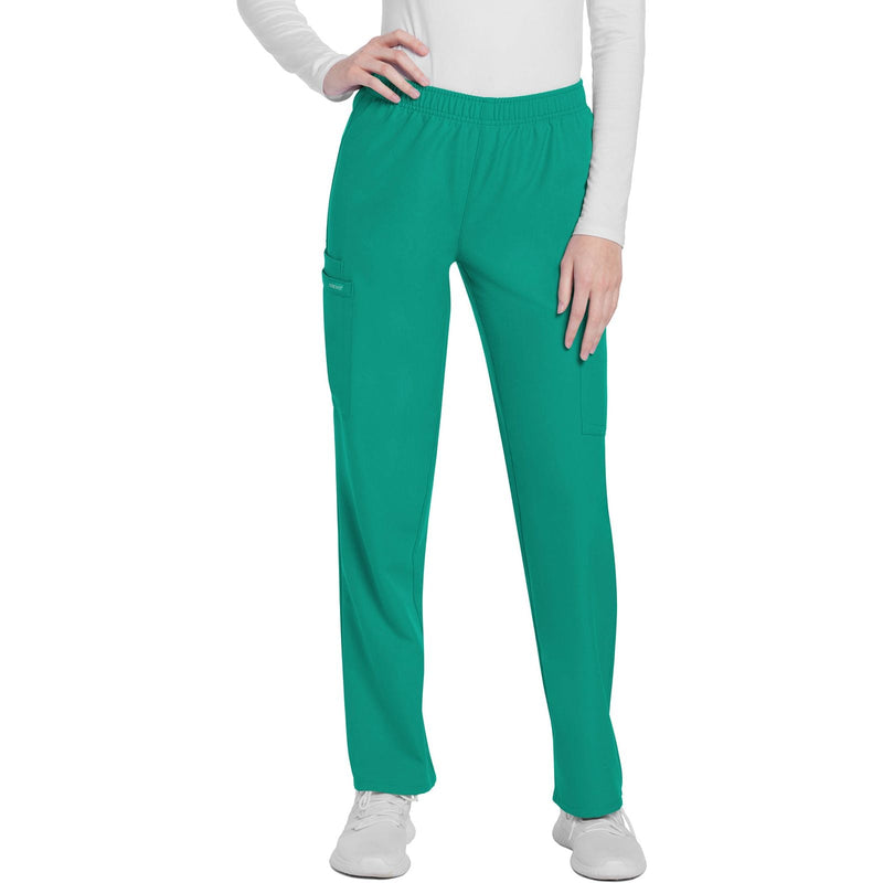 teal blue - Mid Rise Pull-on Slim Leg Cargo Pant