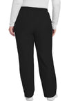 Black - Women's Mid Rise Pull-on Slim Leg Cargo Scrub Pants – Tall (Back)