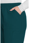 Caribbean Blue - Women's Mid Rise Pull-on Slim Leg Cargo Scrub Pants – Tall (View 2)
