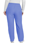 Ciel Blue - Women's Mid Rise Pull-on Slim Leg Cargo Scrub Pants – Tall (Back)