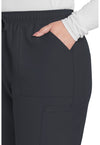 Pewter - Women's Mid Rise Pull-on Slim Leg Cargo Scrub Pants – Tall (View 2)