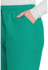 Teal Blue - Women's Mid Rise Pull-on Slim Leg Cargo Scrub Pants – Tall (View 2)