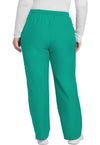 Teal Blue - Women's Mid Rise Pull-on Slim Leg Cargo Scrub Pants – Tall (Back)