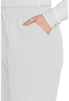 White - Women's Mid Rise Pull-on Slim Leg Cargo Scrub Pants – Tall (View 2)