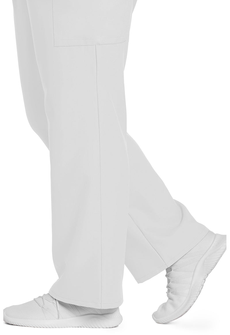 White - Women's Mid Rise Pull-on Slim Leg Cargo Scrub Pants – Tall (View 4)