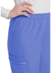 Ciel Blue - Women's Mid Rise Pull-on Slim Leg Cargo Scrub Pants – Regular (View 2)