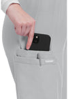 Grey - Women's Mid Rise Pull-on Slim Leg Cargo Scrub Pants – Regular (View 3)