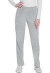 Grey - Women's Mid Rise Pull-on Slim Leg Cargo Scrub Pants