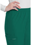 Hunter Green - Women's Mid Rise Pull-on Slim Leg Cargo Scrub Pants – Regular (View 2)