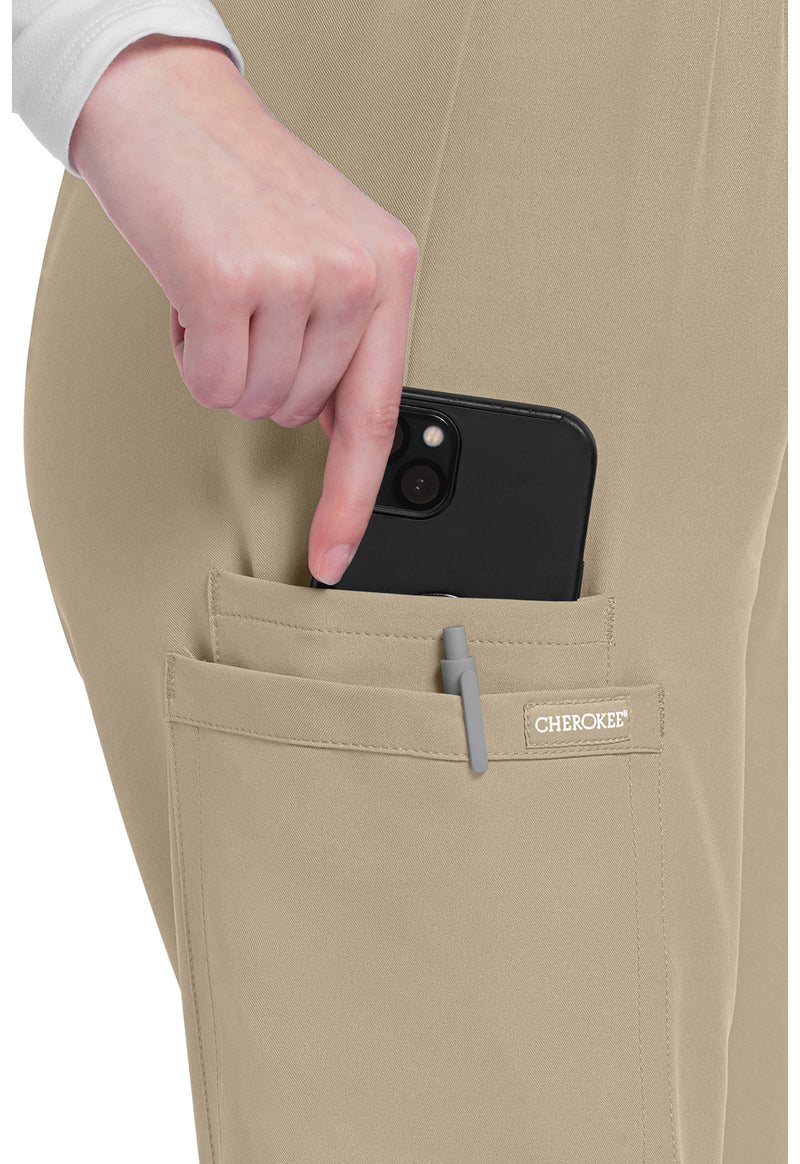 khaki - Mid Rise Pull-on Slim Leg Cargo Pant (View 3)