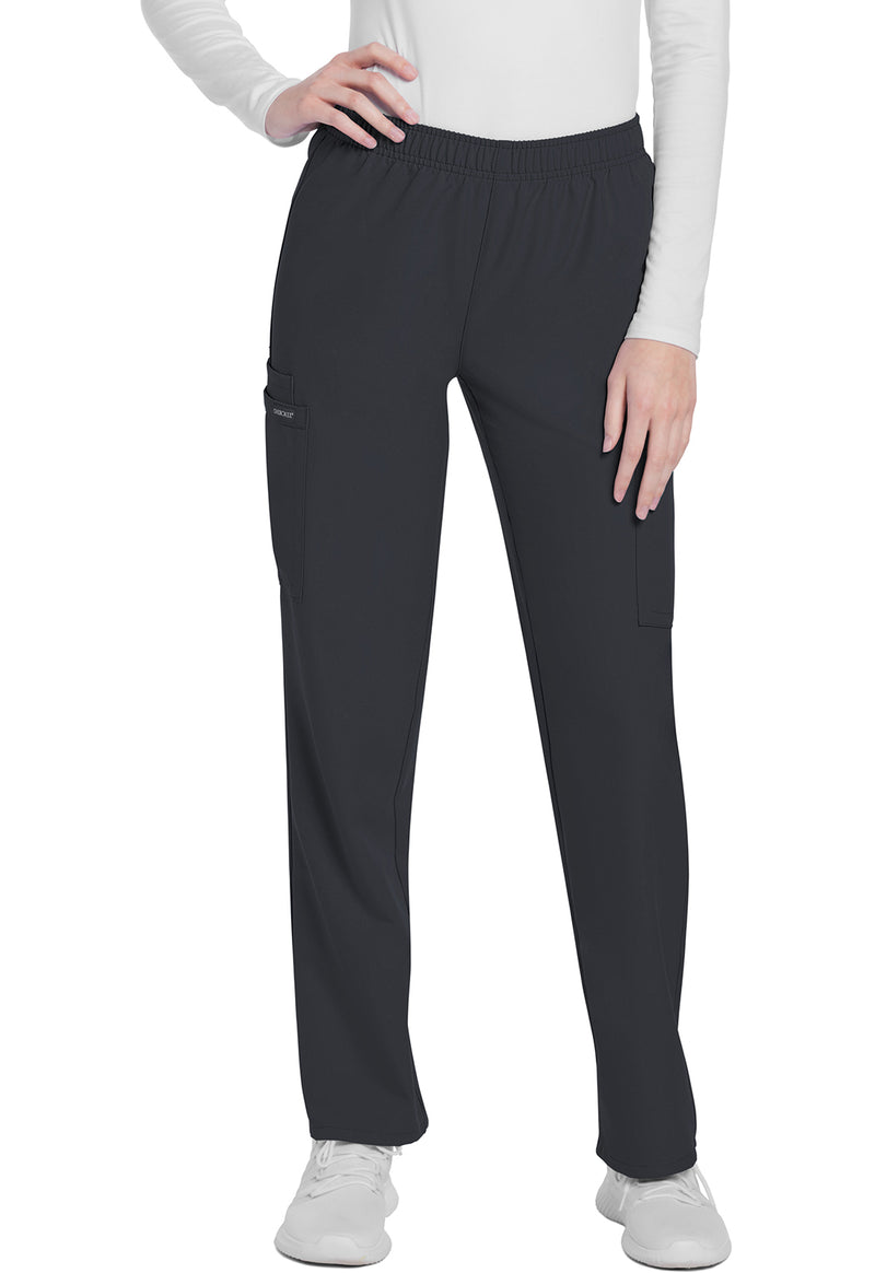 Pewter - Cherokee WW Originals Ultra Women Scrub Pants - Front View