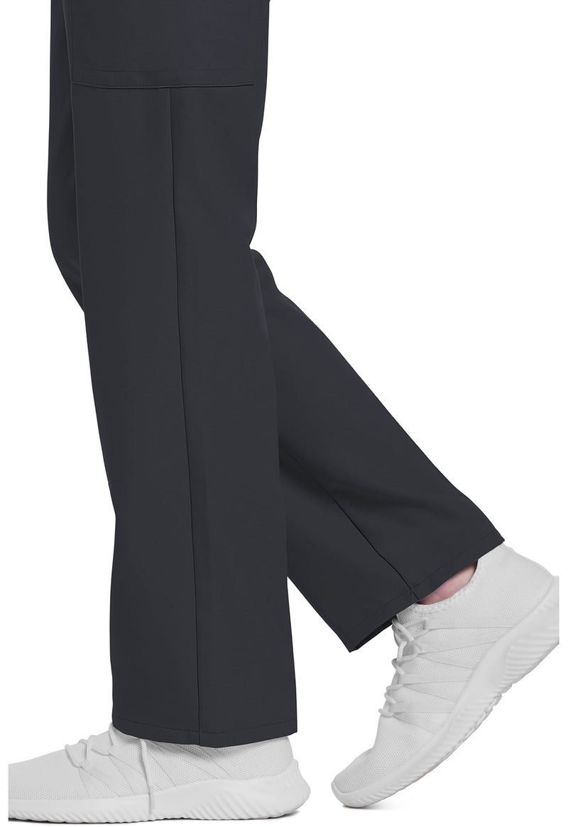 Pewter - Women's Mid Rise Pull-on Slim Leg Cargo Scrub Pants – Regular (View 4)