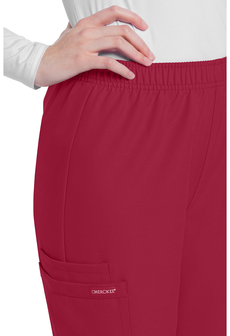 red - Mid Rise Pull-on Slim Leg Cargo Pant (View 2)