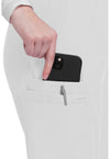 White - Women's Mid Rise Pull-on Slim Leg Cargo Scrub Pants – Regular (View 3)
