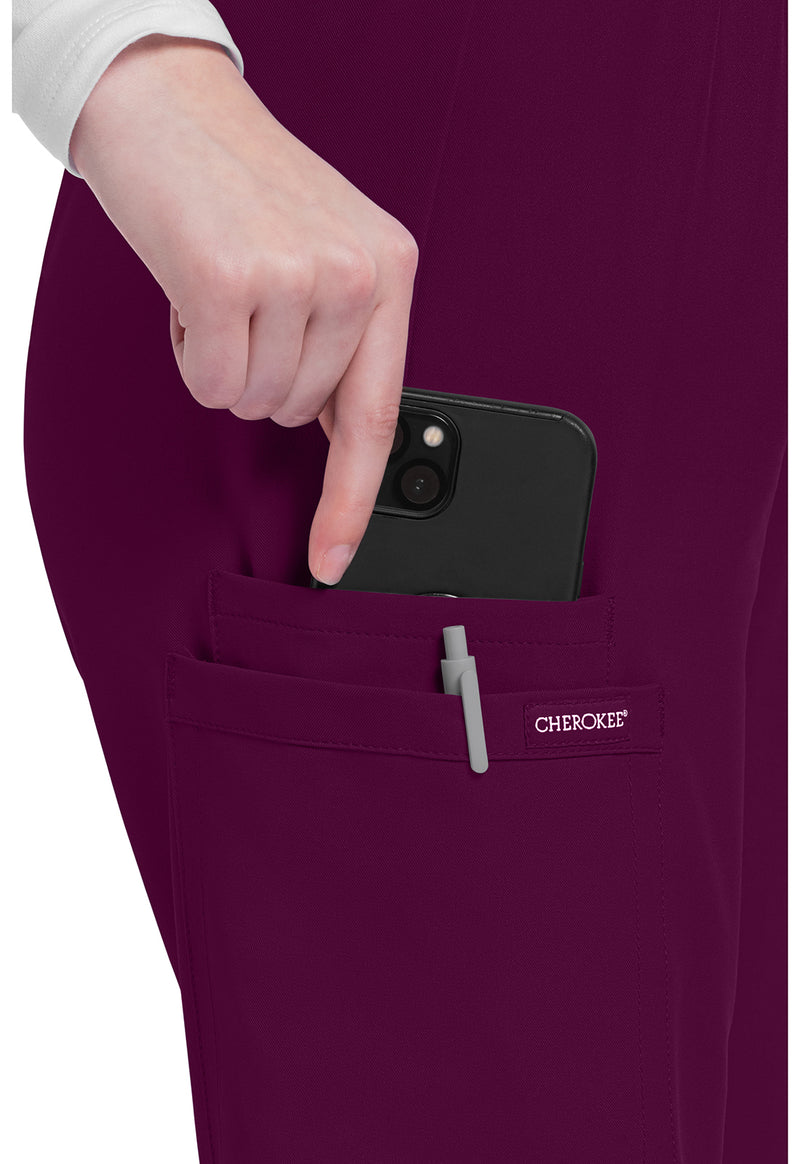 wine - Mid Rise Pull-on Slim Leg Cargo Pant (View 3)