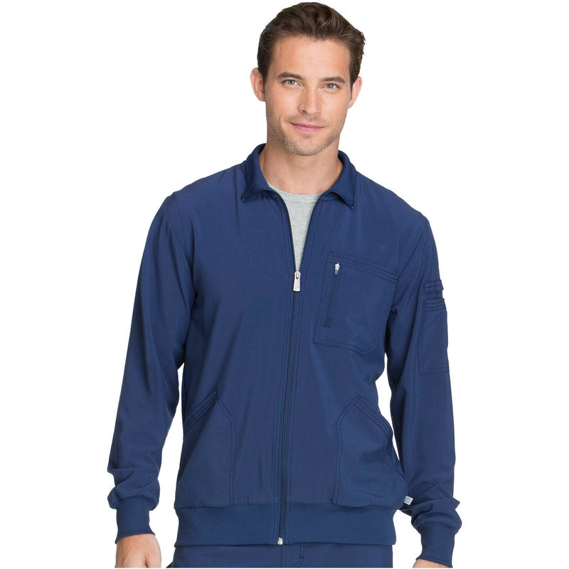 navy - Men's Zip Front Jacket