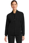 Black - Cherokee Achieve Women Scrub Jacket - Front View