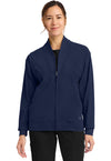 Navy - Cherokee Achieve Women Scrub Jacket - Front View