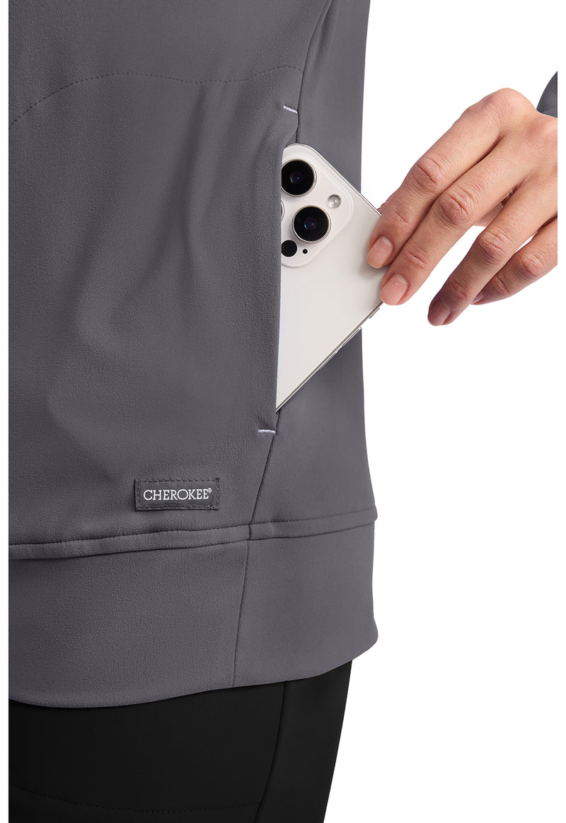 Pewter - Women's Zip-Up Warm-Up Scrub Jacket (View 4)