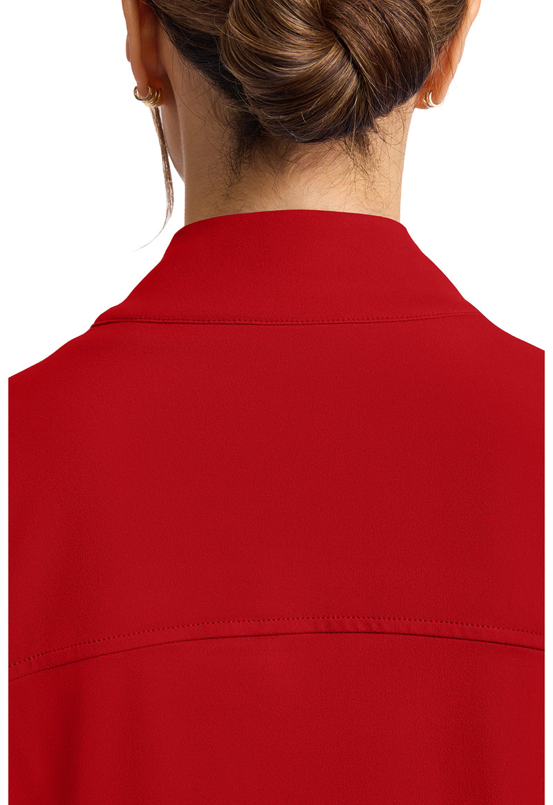 RED - Women's Zip-Up Warm-Up Scrub Jacket (View 2)