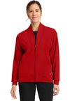 RED - Cherokee Achieve Women Scrub Jacket - Front View