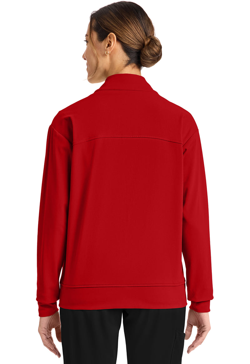 RED - Cherokee Achieve Women Scrub Jacket - Back View