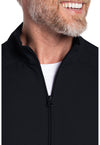 Black - Men's Zip Front Scrub Jacket (View 2)