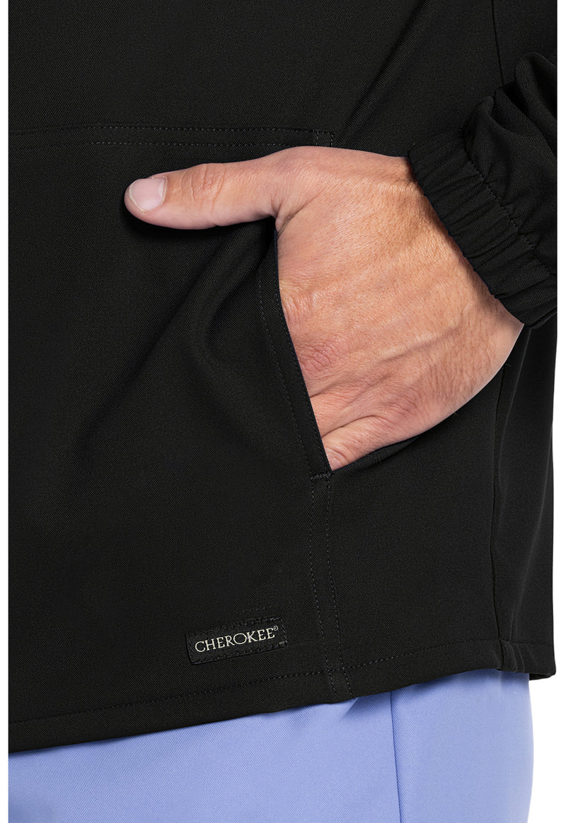 Black - Men's Zip Front Scrub Jacket (View 3)