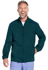 Caribbean Blue - Cherokee WW Originals Ultra Men Scrub Jacket - Front View