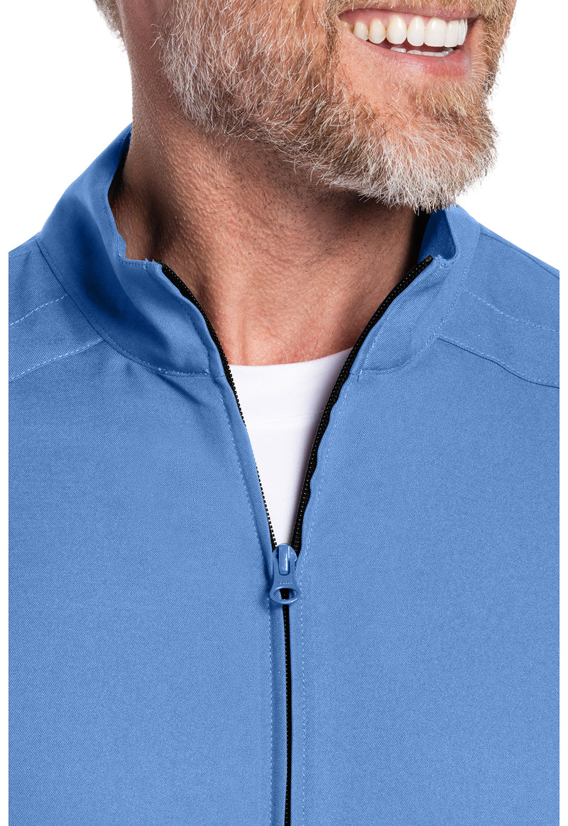 Ciel Blue - Men's Zip Front Scrub Jacket (View 2)