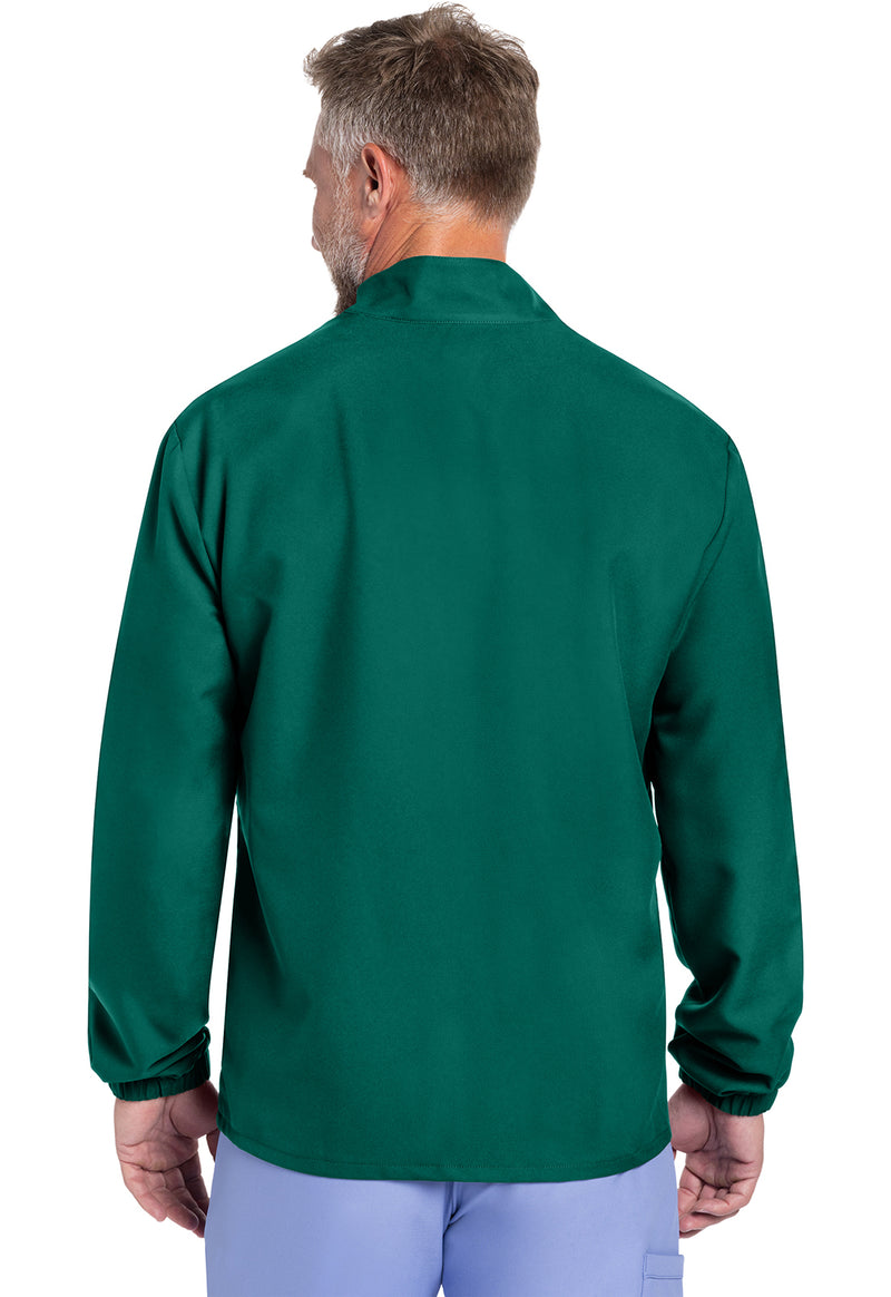 Hunter Green - Cherokee WW Originals Ultra Men Scrub Jacket - Back View
